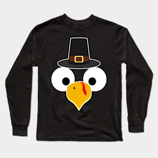 Turkey Face Thanksgiving Halloween Long Sleeve T-Shirt